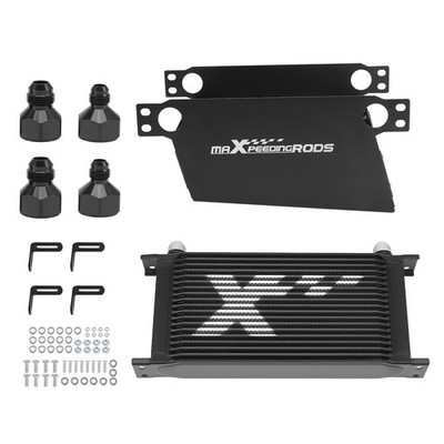 19 Row Universal Oil Cooler Kit 10AN Transmission Engine Cooler Aluminum Black