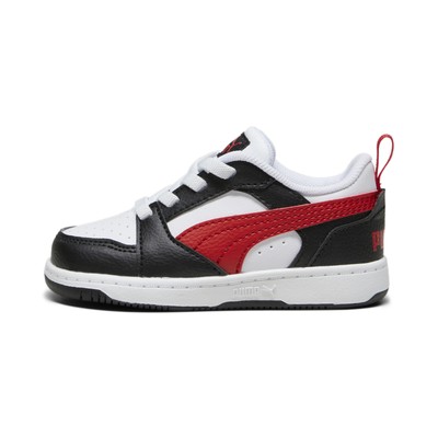 

Кроссовки для малышей PUMA Toddler Rebound V6 Lo, белые, размер 6, White - white/for all time red/black, Для детей