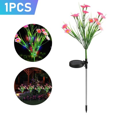 1/2PCS LED Solar Flower Lights Outdoor Garden Stake Waterproof Landscape Lamp