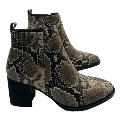 Blondo Noa Waterproof Ankle Boot Brown/Snake Skin Leather US Women's 7M