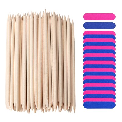 100 Pcs Nail Art Pedicure Tools, 50 Pcs Mini Nail Files Double Sided Fingerna...