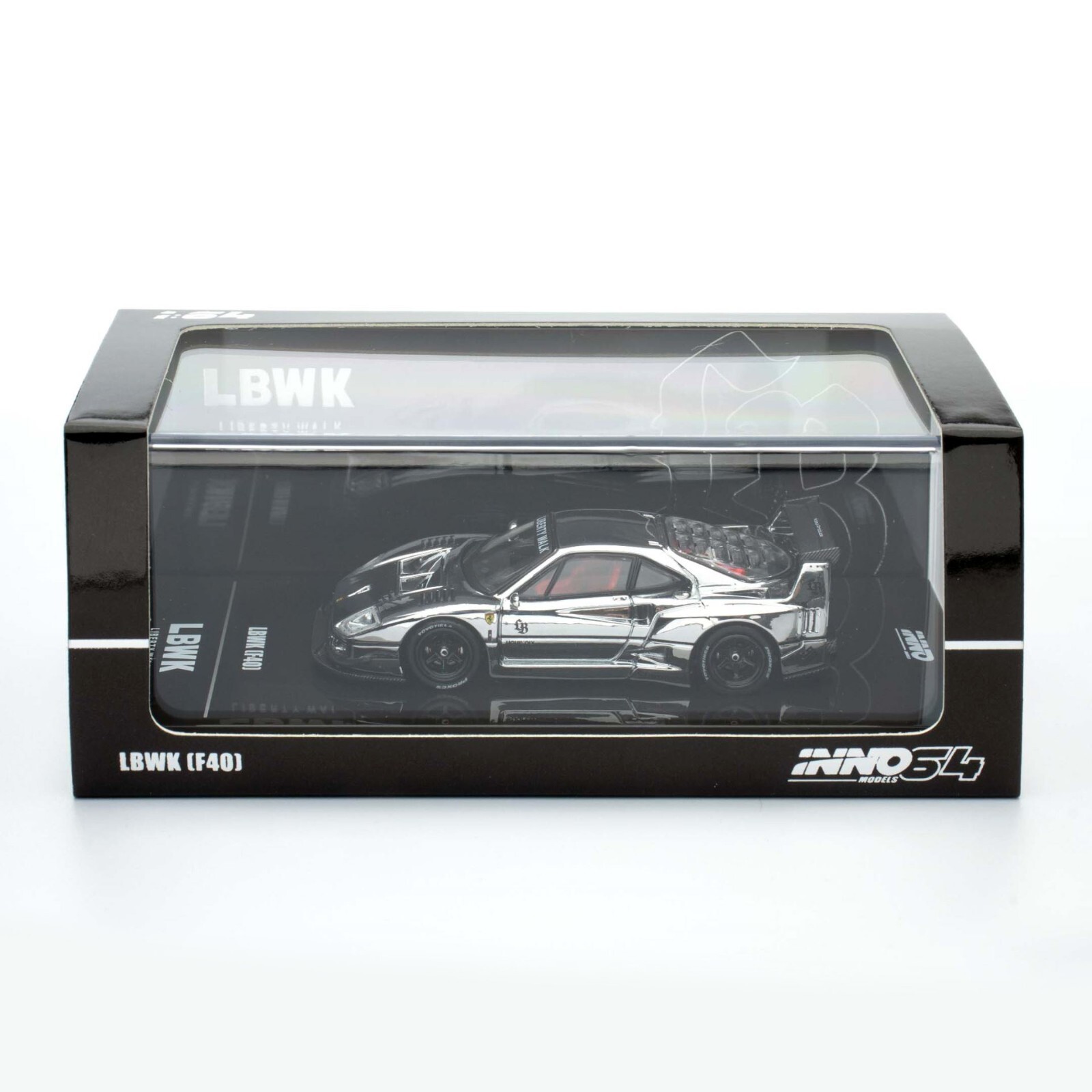 INNO64 LIBERTY WALK LBWK FERRARI F40 CHROME SILVER HOBBY