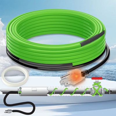 50ft 120V Self-Regulating Heating Cable for Roof and Pipe Freeze Protection