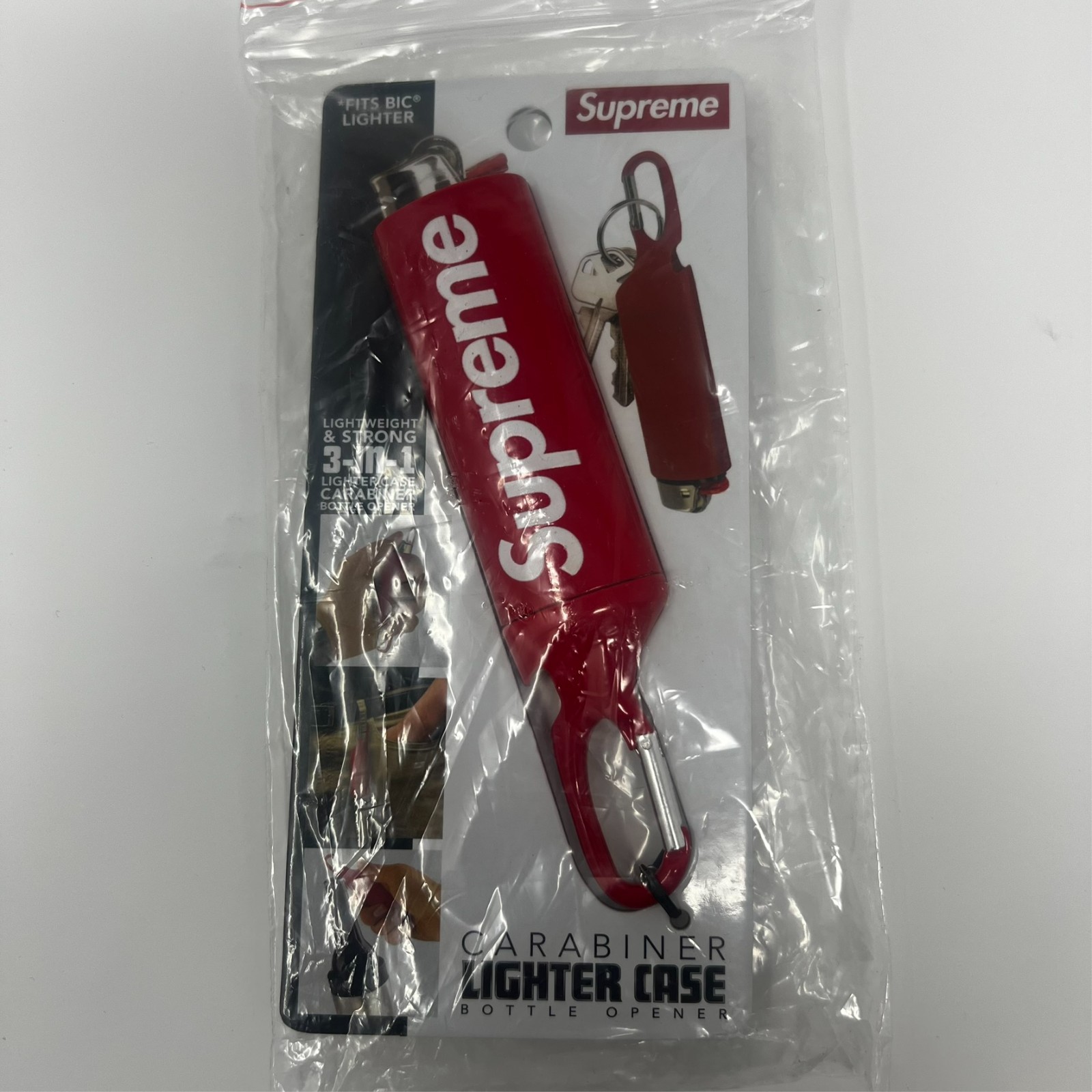 Supreme Lighter Case/Bottle Opener Carabiner (RED) SS22A65 - Brand