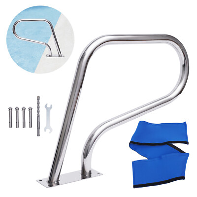 304 Stainless Steel Hand Rail Rust-Resistant L-Shape Handrail&Base Free Standing