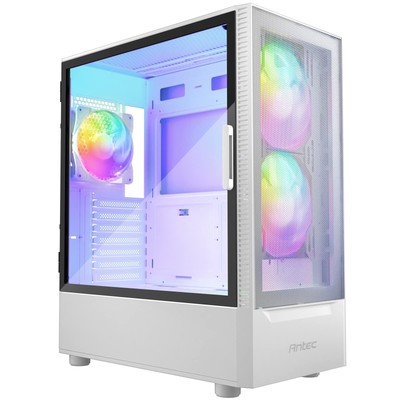 Antec NX410 ATX Mid-Tower Case, Tempered Glass Side Panel, Full Side View, Pr...