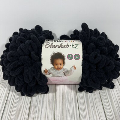 Bernat Alize Blanket EZ Loop Yarn Black 100% Polyester-NEW