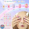 Shynek Kids Press Nails for Girls, 168Pcs Children Fake Nails Pre Glue Nail Stickers Full Cover Short False Nails Set for Girls Gift Nail Art Decoration