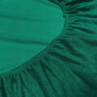 Premium Thick Terry Fitted Sheet 180x200cm - Bottle Green - Oeko-tex®