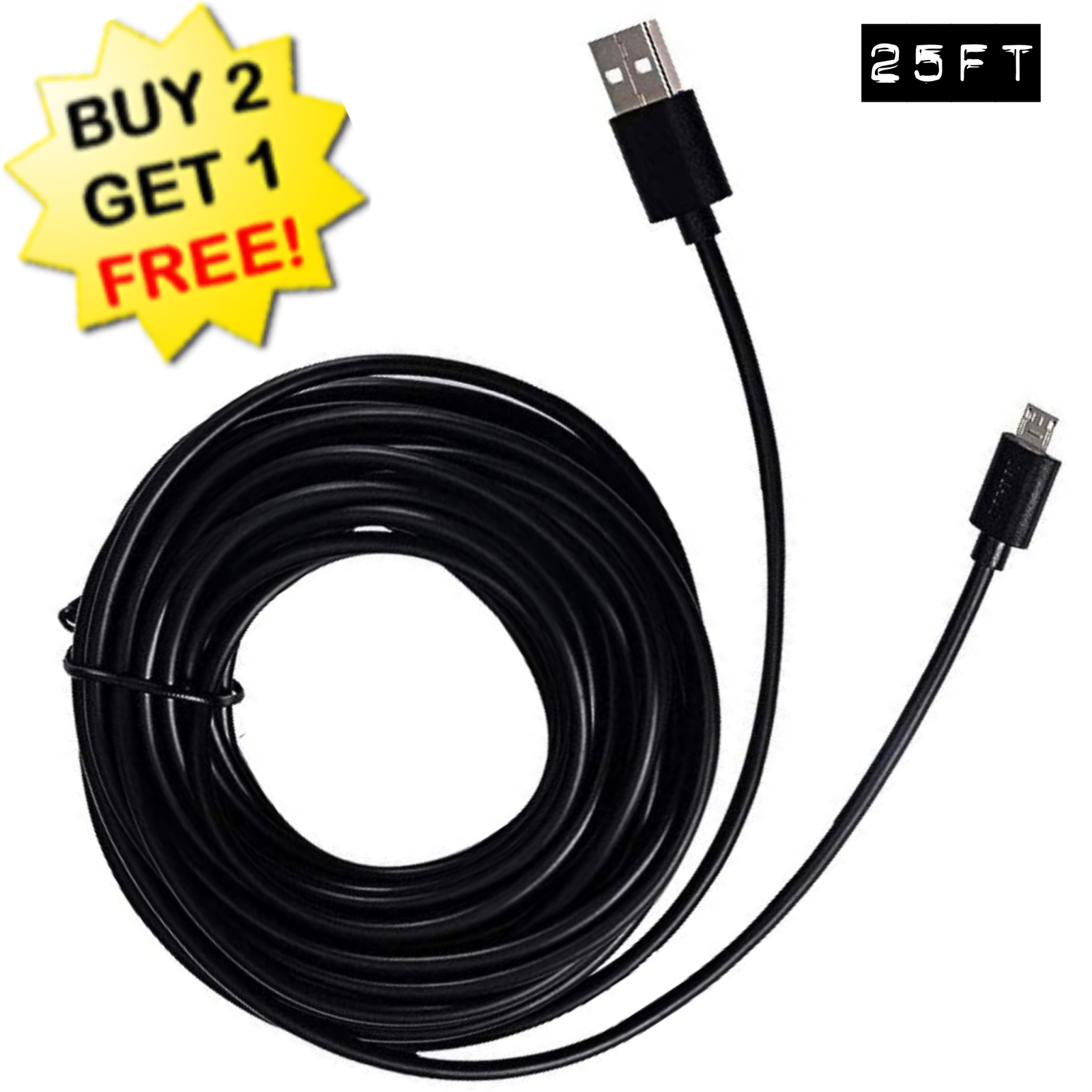EXTRA LONG 25FT For PS4 Controller USB Charging Cable Xbox