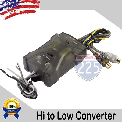 Adjustable High to Low 2-Channel Line Output Converter w Auto Remote Amp Turn On