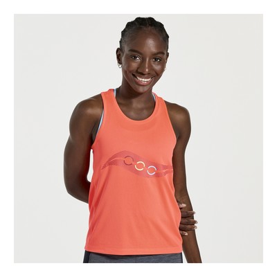 

Saucony Women Stopwatch Singlet ViZiRed Graphic  Clothing