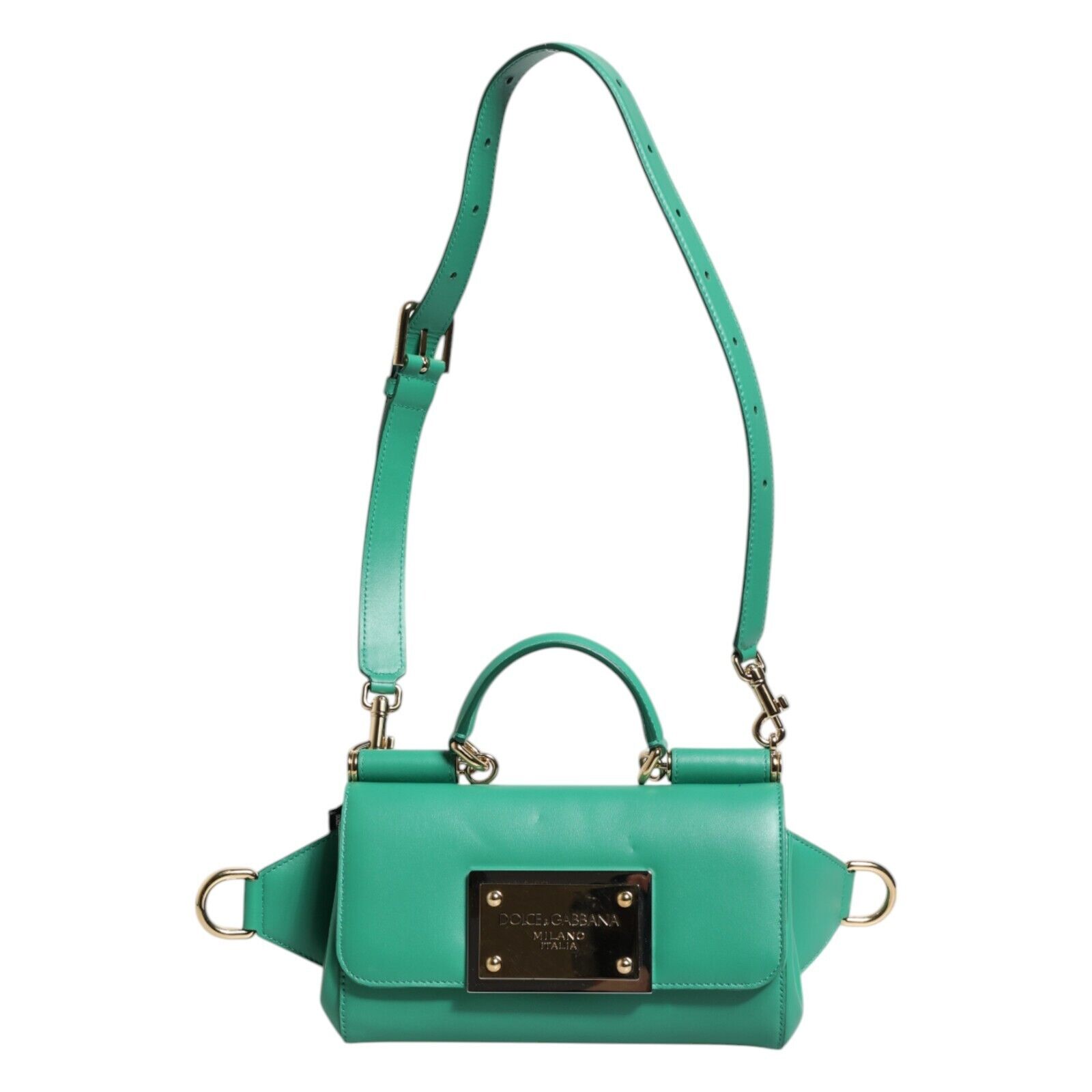 DOLCE & GABBANA Bag Emerald Green CalfskinLeather DG Logo DOLCE & GABBANA Bag Emerald Green CalfskinLeather DG Logo