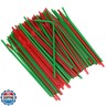 Chef Craft Select Plastic Flexible Christmas Straws, 8 inch 100 Piece Set, Green/Red