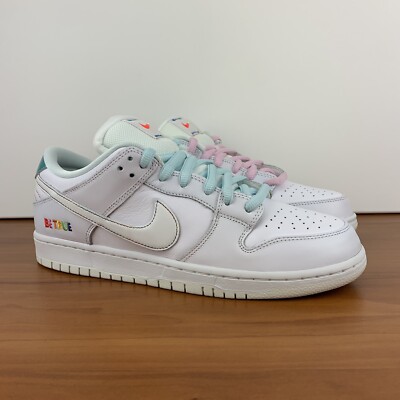 Nike SB Dunk Low Pro ''Be True'' Summit White Rainbow DR4876-100 Men's Size 12