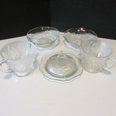 Iris and Herringbone glassware 6 piece set