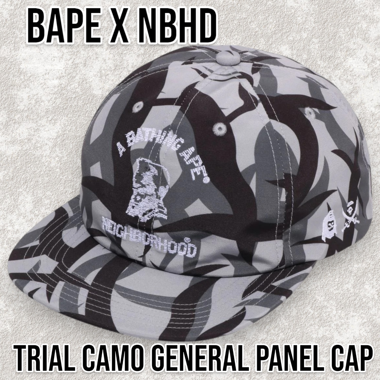 帽子 BAPE X NBHD TRIAL CAMO GENERAL PANEL CAP BAPE X NBHD TRIAL CAMO GENERAL PANEL CAP GRAY collaboration