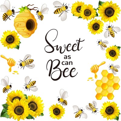 35 Pcs Summer Bee Bulletin Board Decorations Bee Cutouts Sunflower Stickers f...