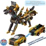 Collision Transforming Dinosaur Car Toy, Magnetic Dinosaur Transformer Car for Boys and Girls Party Favors Birthday Christmas (Gold)