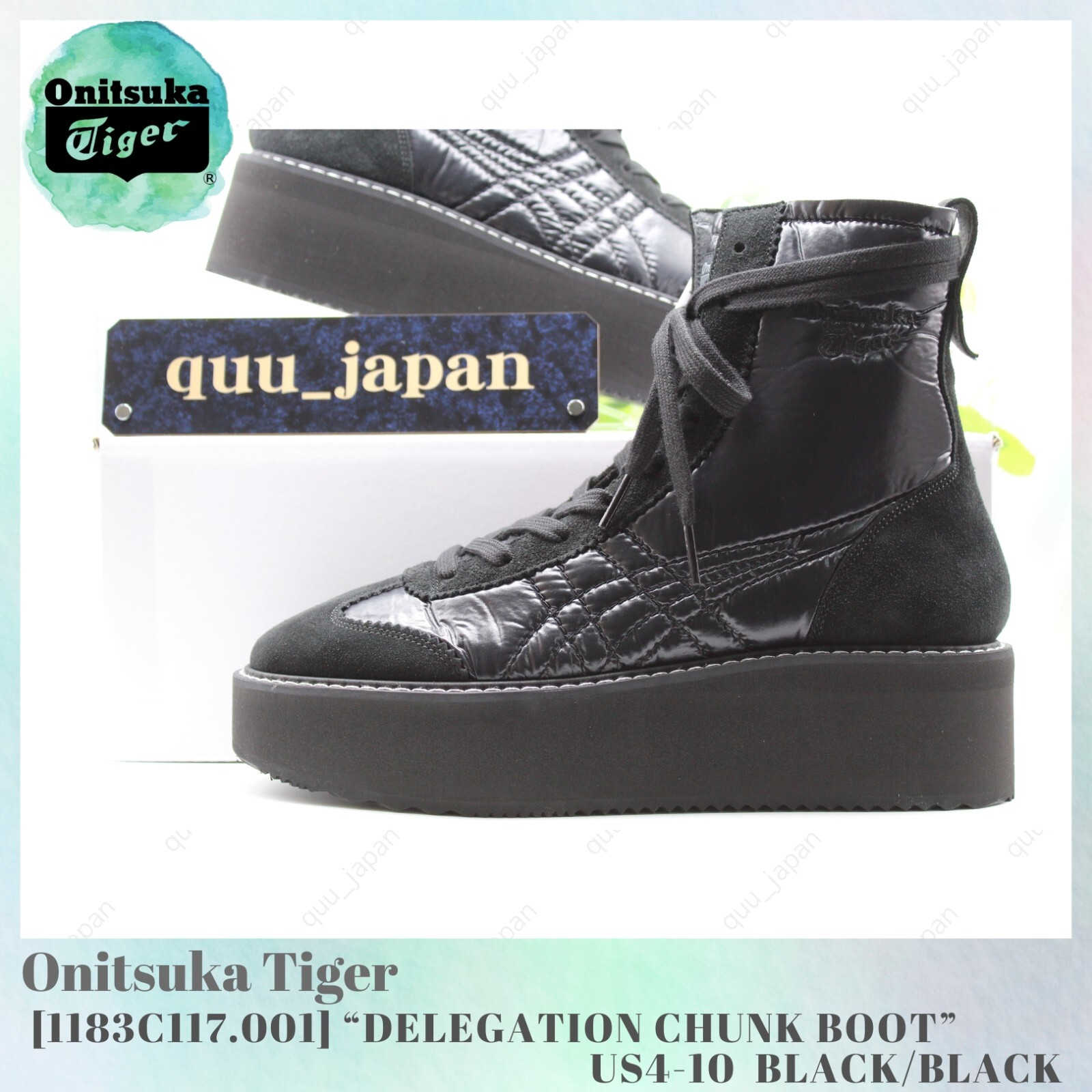 Pre-owned Onitsuka Tiger Delegation Chunk Boot 1183c117-001 Unisex Black / Black Us4-10