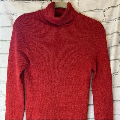 Reference Point Turtleneck Sweater, Orange/Dark Pink, Size M
