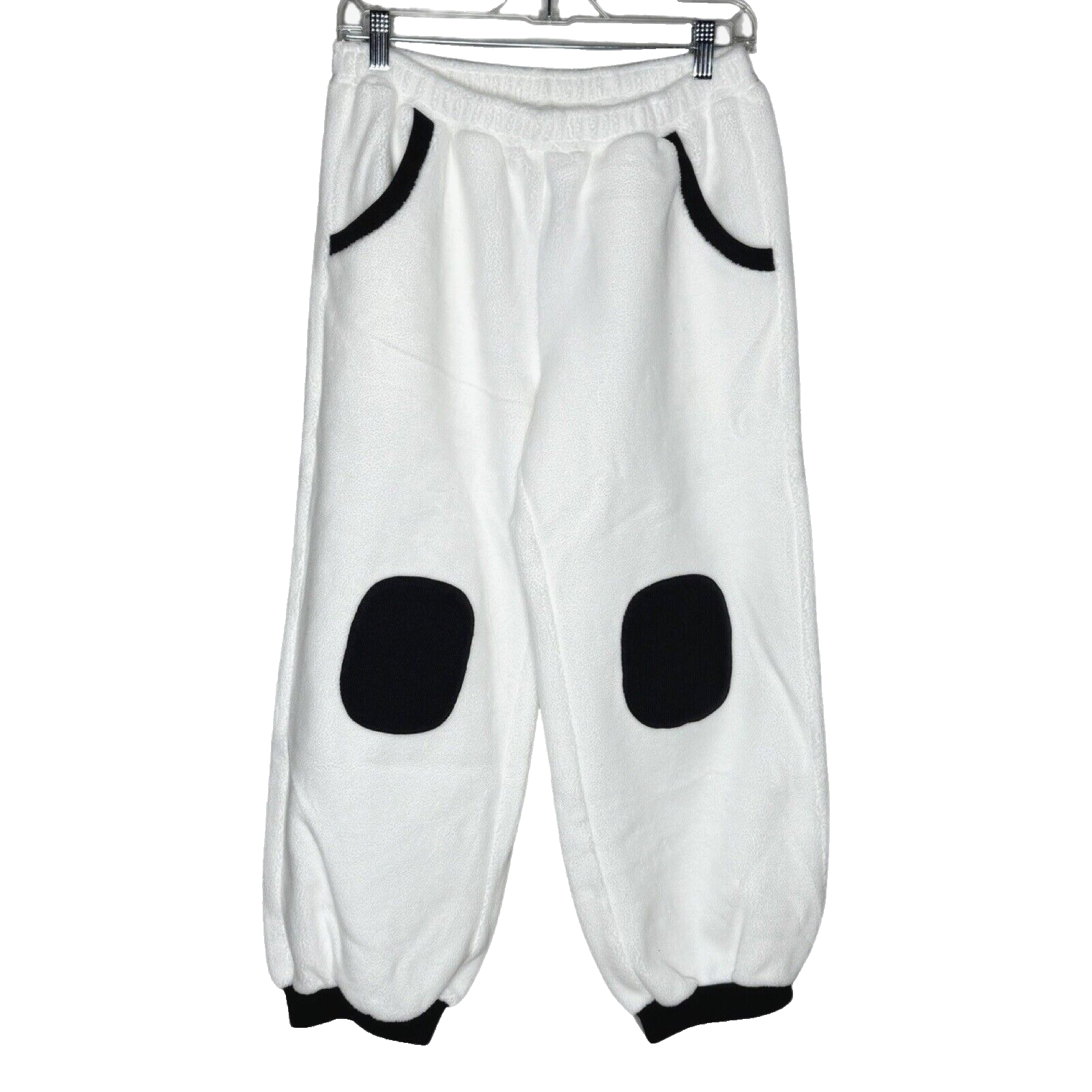 Nap Sleep Pants Womens Large White Gray Knee Pads Oversize