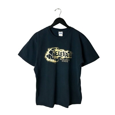 2009 Vintage Elevate Blizzard T Shirt 00s Graphic Tee 100% Cotton Solid Adult L