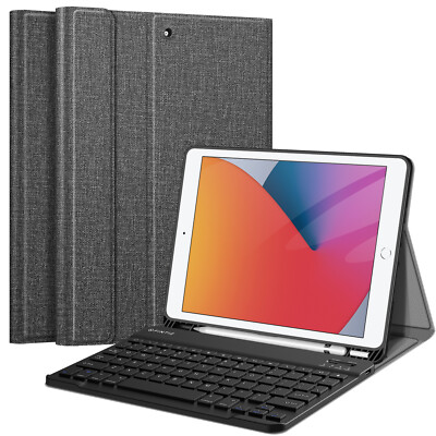 For iPad 9th Gen 10.2'' 2021 Bluetooth Keyboard Case Stand with Pencil Holder US