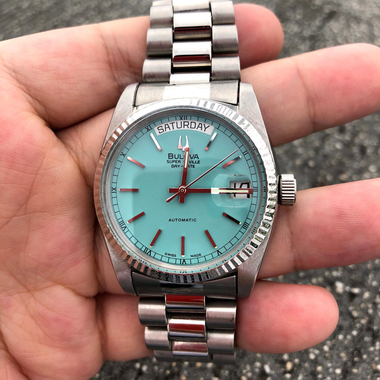Vintage Bulova Super Seville Automatic Day Date Mint Dial Vintage Bulova Super Seville Automatic Day Date Mint Dial