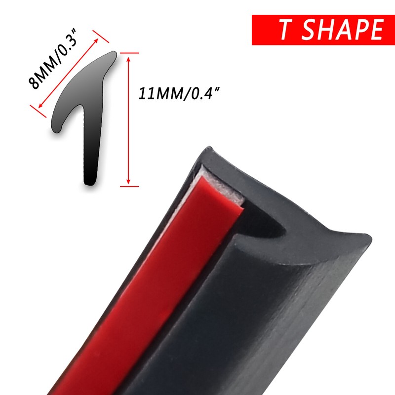 2M T-Type Car Door Rubber Seal Strip Hood Trunk Edge Bumper Guard Weather Strip