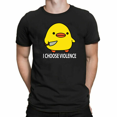 Duck I Choose Violence Mens Tshirt Funny Joke Meme Design Father Birthday Xmas