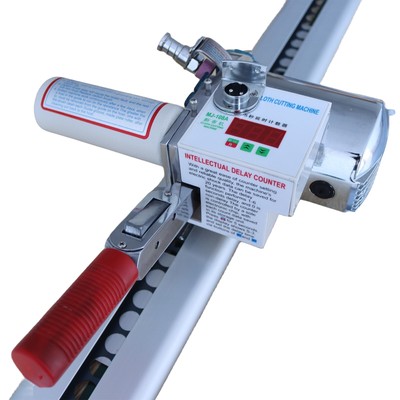High Speed Fabric Cutter W/86''Rack&Digital Counter Fabric End Cutter 220V#025843