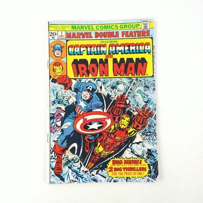 Marvel Double Feature #1 Iron Man And Captain America Low Grade 1973 Marvel