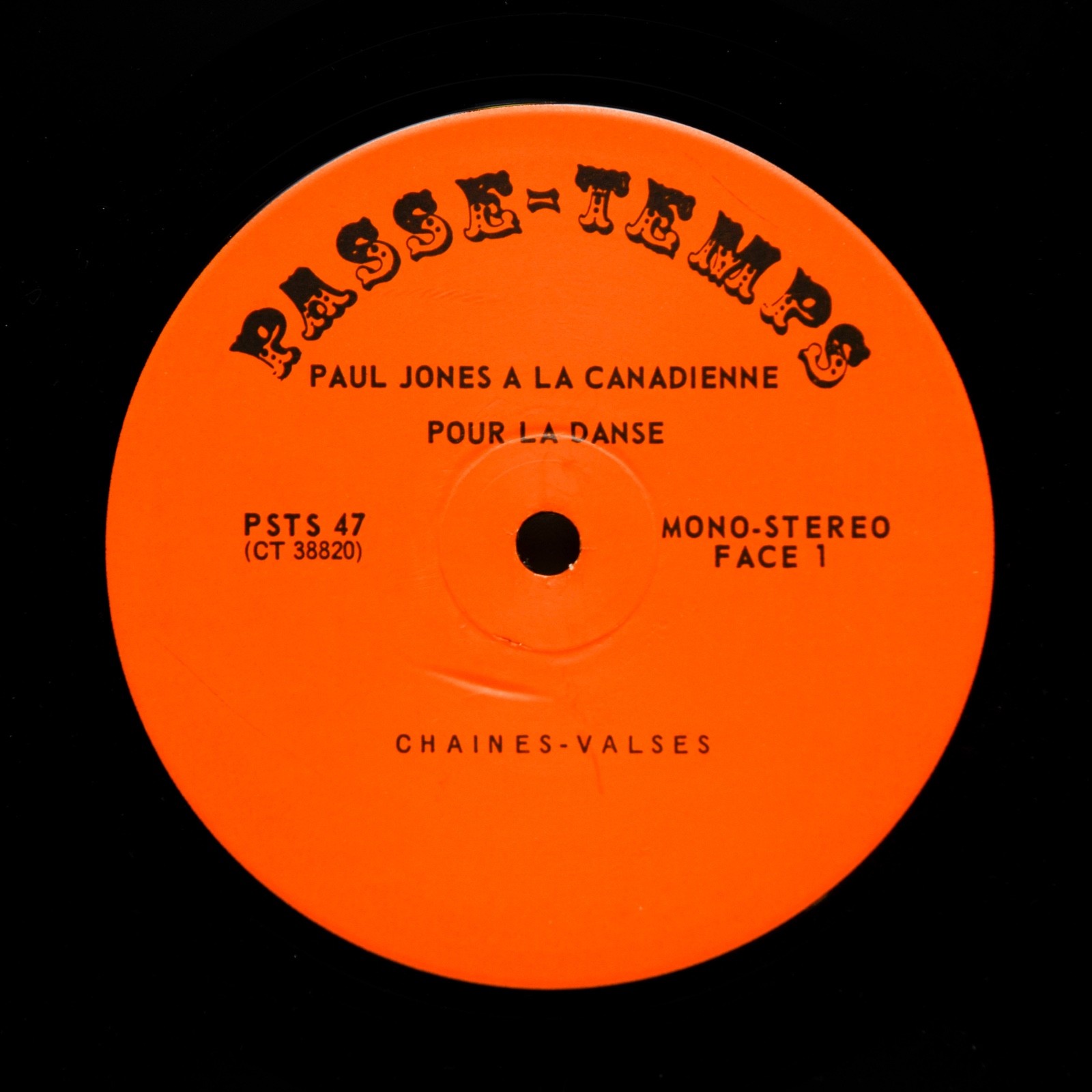 Paul Jones A La Canadienne LP Vinyl Album Record Passe Temps PSTS 47