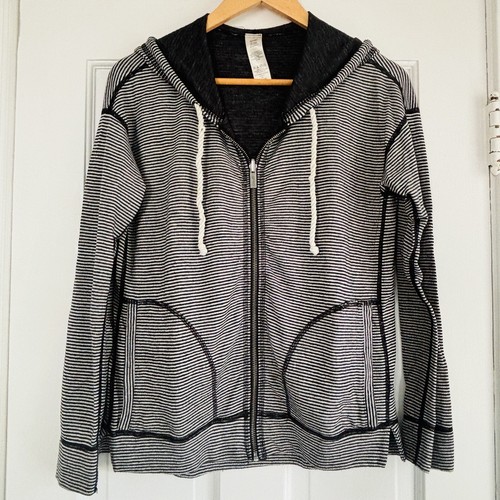 トップス plllllleeeasse stripe lightweight sweat Splendid Navy Stripe Hoodie Sz Small Zip Front Sweatshirt