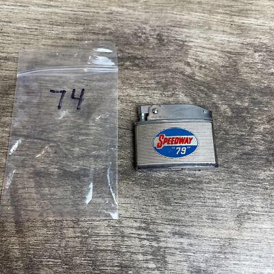 Vintage Little Billboard Silver Speedway ''79'' Super Automatic Table Lighter