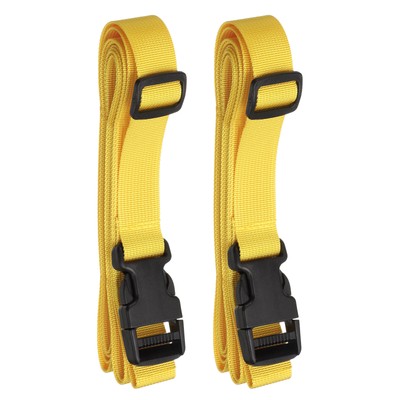 2pcs Luggage Straps 1'' x 118'' Utility Connector Strap Nylon for Travel, Gold