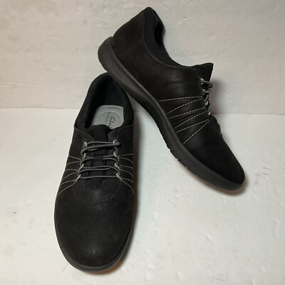 Clark s Cloudesteppers Adella Stroll Black Pull On Walking Hiking Shoe Size 8.5