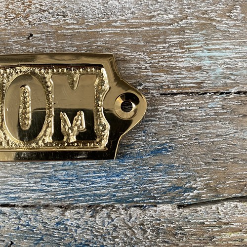 Solid Brass "Screw Room" Door Sign - Nautical Wall Decor - Boat Cabin