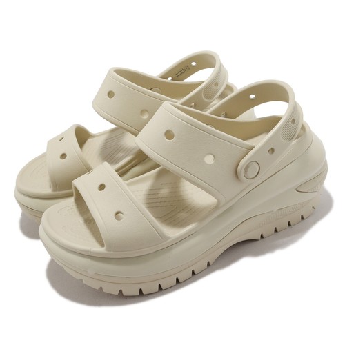 

Crocs Classic Mega Crush Ivory Bone Мужские сандалии унисекс на платформе без шнуровки 2079892Y2, Цвет слоновой кости, Classic Mega Crush Sandal