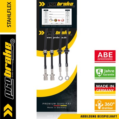 Stahlflex Bremsleitung Farbauswahl für VW Scirocco 2.0 TDI 137, 138 (2010/11-201