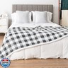 PAVILIA Light Grey Buffalo Plaid Sherpa Throw Blanket for Couch Twin, Soft Fuzzy Flannel Blanket for Bed, Plush Checkered Fleece Blanket and Throws, Warm Thick Winter Blanket Gift, 60x80