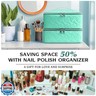 DreamGenius Nail Polish Organizer Case Holds 42 Bottles, Portable Double-Layer Nail Polish Storage Bag with Adjustable Dividers for Manicure Tools, Green