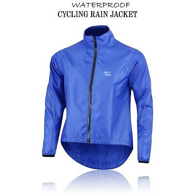 Men's Cycling Waterproof Rain Jacket Hi Visibility Running Top Full Sleeve Coat