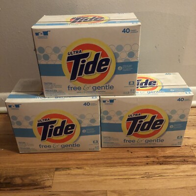(3) Tide Free & and Gentle Powder Laundry Detergent 40 Loads New boxes