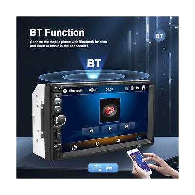 Nhopeew Double Din Car Stereo with Bluetooth and Backup Camera 7 Inch Touch S...