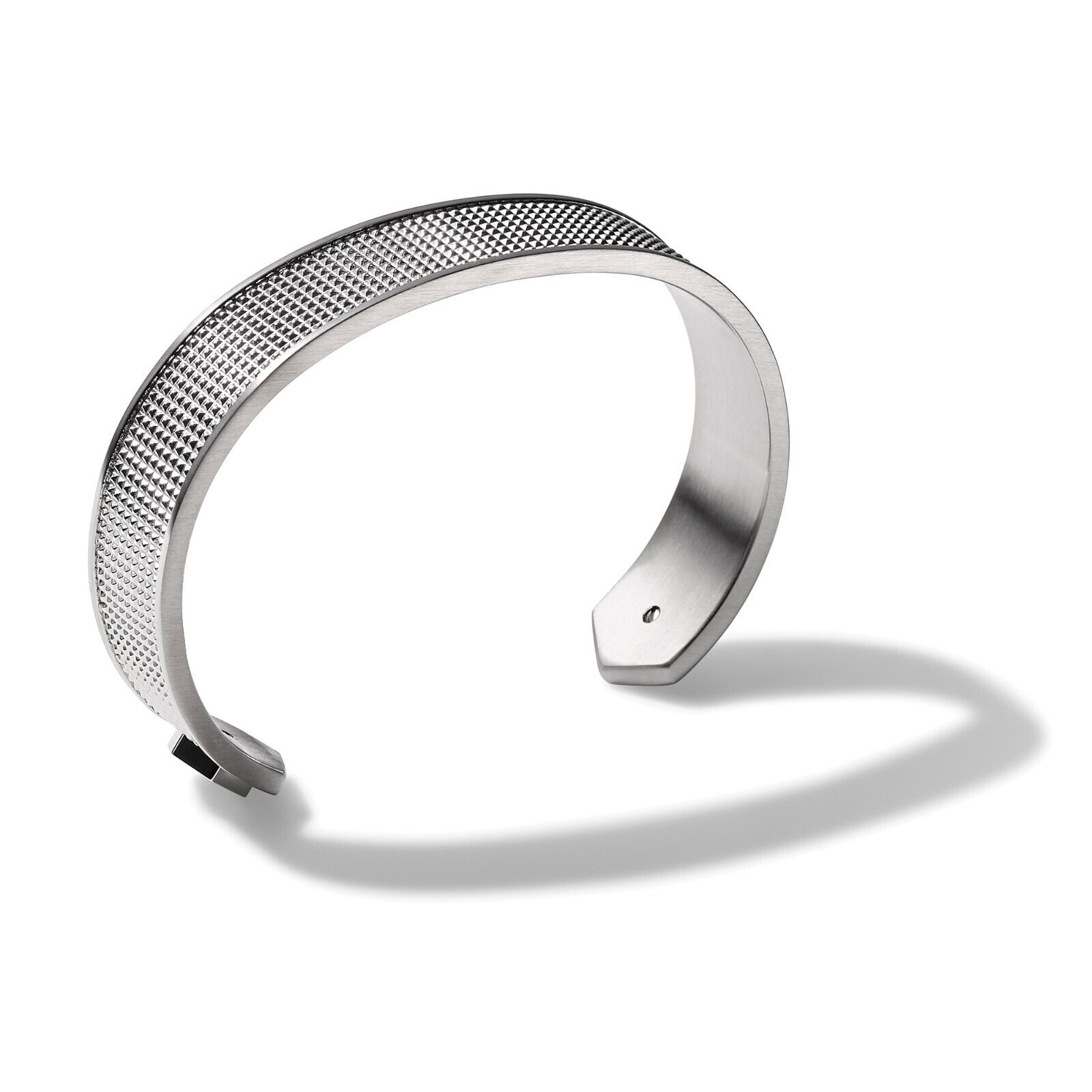 Bulova Mens Precisionist Silver Open Cuff Knurled Bracelet 7 Bulova Mens Precisionist Silver Open Cuff Knurled Bracelet 7