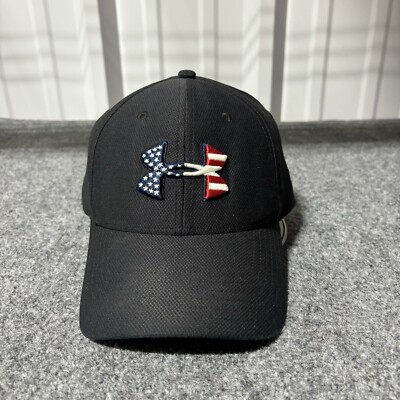 Under Amour Baseball Hat Cap Adult Large/XL Black Fitted Mens Logo A11*