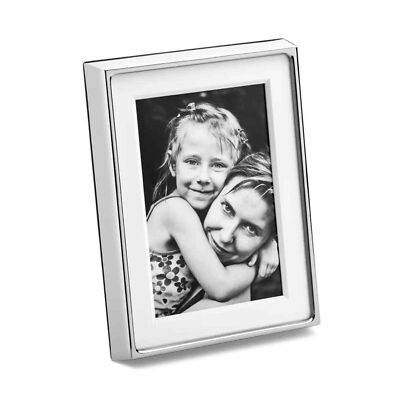 GEORG JENSEN Deco Picture Frame 10 cm x 15cm Stainless Steel & White 4 X 6 *