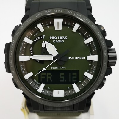 CASIO PRO TREK CLIMBER PRW-61Y-3JF Khaki Solar Atomic Radio Men Watch New in Box